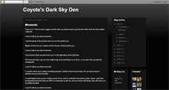 Desktop Screenshot of coyotesdarkskyden.blogspot.com