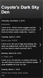 Mobile Screenshot of coyotesdarkskyden.blogspot.com