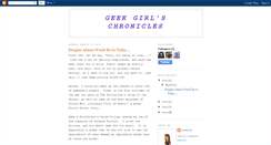 Desktop Screenshot of geekgirlschronicles.blogspot.com