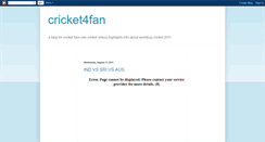 Desktop Screenshot of cricket4fan.blogspot.com