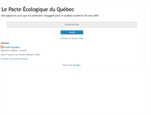 Tablet Screenshot of pacte-ecologique-quebec.blogspot.com