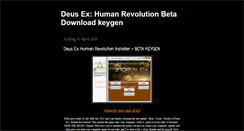 Desktop Screenshot of deusexhumanrevolutionbetadownload.blogspot.com