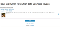 Tablet Screenshot of deusexhumanrevolutionbetadownload.blogspot.com