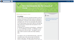 Desktop Screenshot of newhermeneuticforthechurchofchrist.blogspot.com