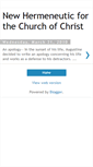 Mobile Screenshot of newhermeneuticforthechurchofchrist.blogspot.com