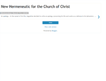 Tablet Screenshot of newhermeneuticforthechurchofchrist.blogspot.com