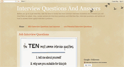 Desktop Screenshot of jobsinterviewquestion.blogspot.com