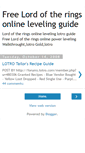 Mobile Screenshot of lotr-online-leveling-guides.blogspot.com