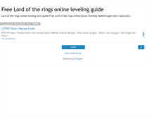 Tablet Screenshot of lotr-online-leveling-guides.blogspot.com