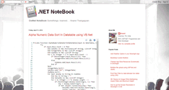 Desktop Screenshot of dotnet-notebook.blogspot.com