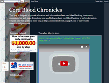 Tablet Screenshot of cordbloodchronicles.blogspot.com