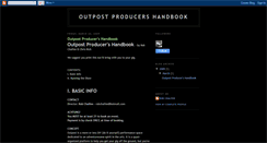 Desktop Screenshot of outpostproducershandbook.blogspot.com