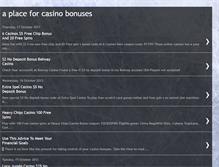 Tablet Screenshot of aplaceforcasinobonuses.blogspot.com