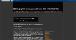 Desktop Screenshot of beijing2008-olympicsgames.blogspot.com