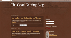 Desktop Screenshot of goodgamingblog.blogspot.com