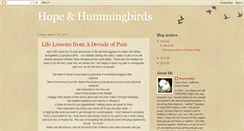 Desktop Screenshot of hopeandhummingbirds.blogspot.com