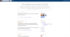 Desktop Screenshot of insearchofcleanliving.blogspot.com