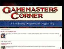 Tablet Screenshot of gamemasterscorner.blogspot.com