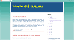 Desktop Screenshot of knownsandunknowns.blogspot.com