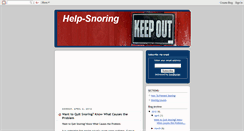 Desktop Screenshot of help-snoring.blogspot.com