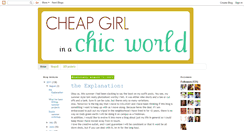 Desktop Screenshot of cheapgirlchicworld.blogspot.com