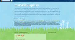 Desktop Screenshot of marvellouspicks.blogspot.com