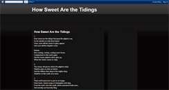 Desktop Screenshot of howsweetarethetidings.blogspot.com