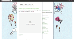 Desktop Screenshot of foalslyrics.blogspot.com