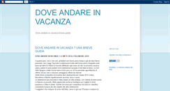 Desktop Screenshot of dove-andare-in-vacanza.blogspot.com