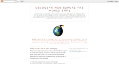 Desktop Screenshot of decodingmenbeforetheworldends.blogspot.com