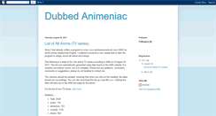 Desktop Screenshot of dubbed-animeniac.blogspot.com