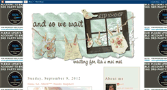 Desktop Screenshot of andsowewait.blogspot.com