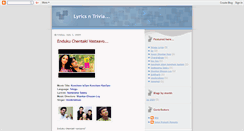 Desktop Screenshot of lyricsntrivia.blogspot.com
