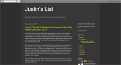 Desktop Screenshot of justinslist.blogspot.com