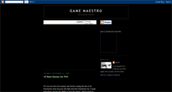 Desktop Screenshot of gamemaestro.blogspot.com