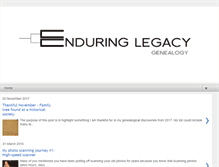Tablet Screenshot of enduringlegacygenealogy.blogspot.com