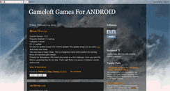 Desktop Screenshot of gameloftgamesforandroid.blogspot.com