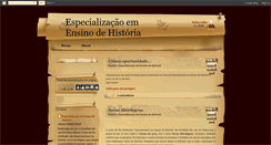 Desktop Screenshot of especializacaoemensinodehistoria.blogspot.com