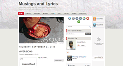 Desktop Screenshot of musings-lyrics.blogspot.com