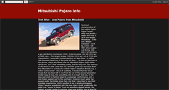 Desktop Screenshot of mitsubishi-pajero-info.blogspot.com