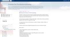 Desktop Screenshot of ecclesiocentricity.blogspot.com