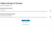 Tablet Screenshot of indianinstituteofscience.blogspot.com