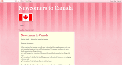 Desktop Screenshot of canadanewcomer.blogspot.com