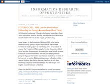 Tablet Screenshot of informatics-research-opportunities.blogspot.com