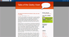 Desktop Screenshot of geekyvixen.blogspot.com