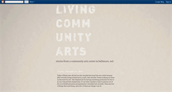 Desktop Screenshot of livingcommunityarts.blogspot.com