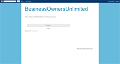 Desktop Screenshot of businessownersunlimited.blogspot.com