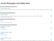 Tablet Screenshot of jewishphilosophywithrabbikahn.blogspot.com