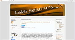 Desktop Screenshot of lekhsolutions.blogspot.com