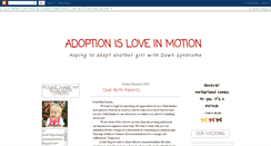 Desktop Screenshot of adoptionisloveinmotion.blogspot.com